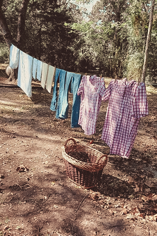 laundry drying on a clothesline