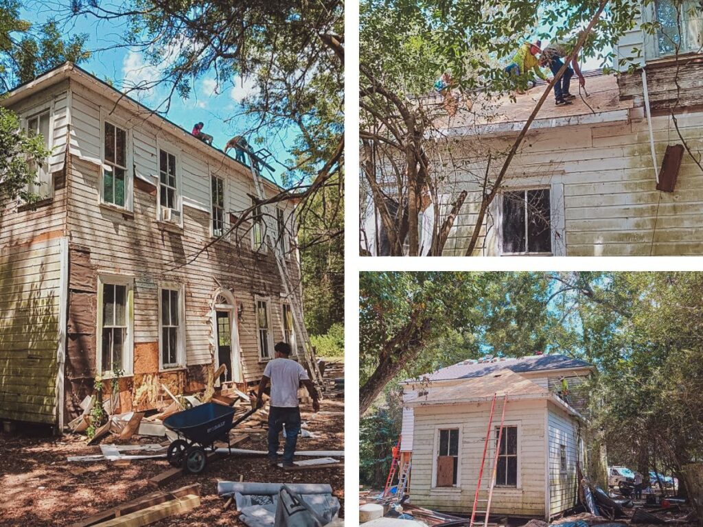 Necessary demoliton and a new roof.