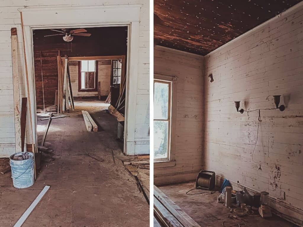 Interior renovations. Cleaning, repairing, oiling and painting the interior of our old farmhouse.