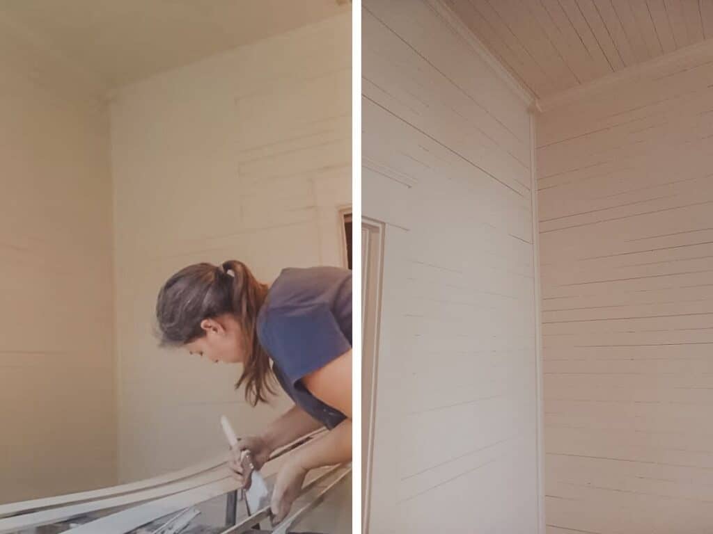 Interior renovations. Cleaning, repairing, oiling and painting the interior of our old farmhouse.