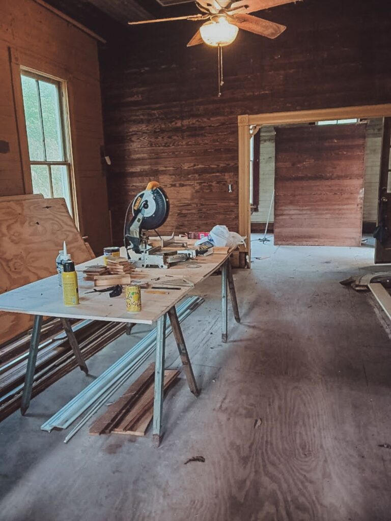 Interior renovations. Cleaning, repairing, oiling and painting the interior of our old farmhouse.