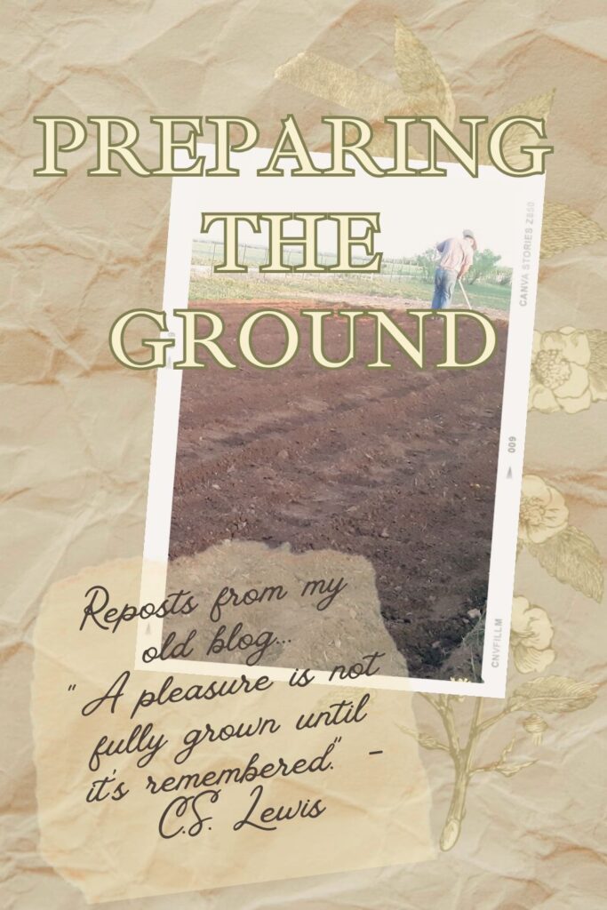 Preparing the Ground: A repost from the old blog.