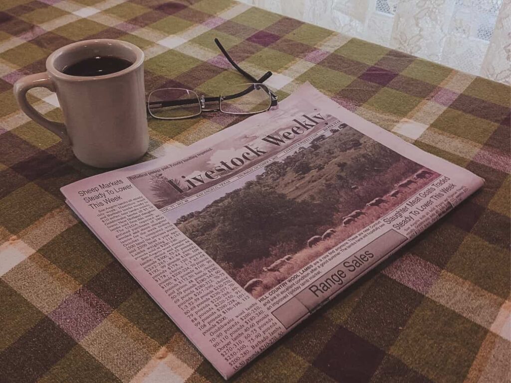 old-fashioned living, read the newspaper