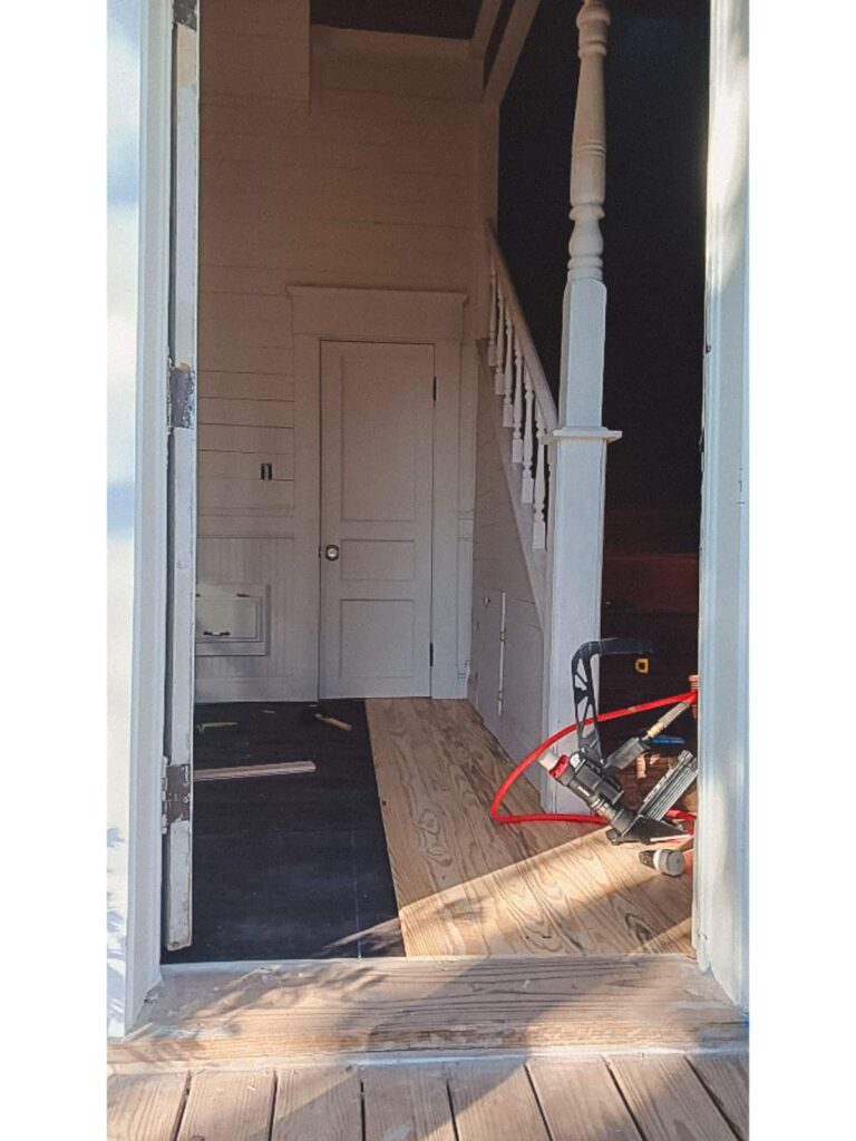New pine wood floors in an old farmhouse.