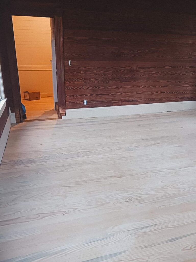 New pine floors in an old farmhouse.