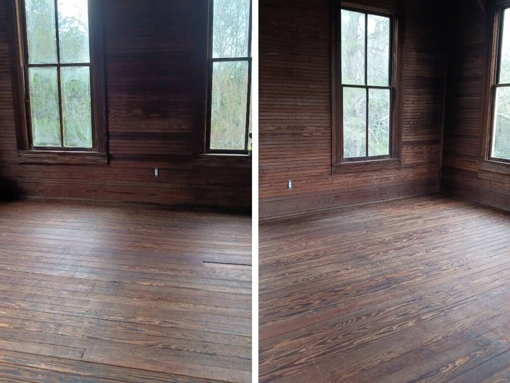 Tung oil finish on 125 year old farmhouse floors.